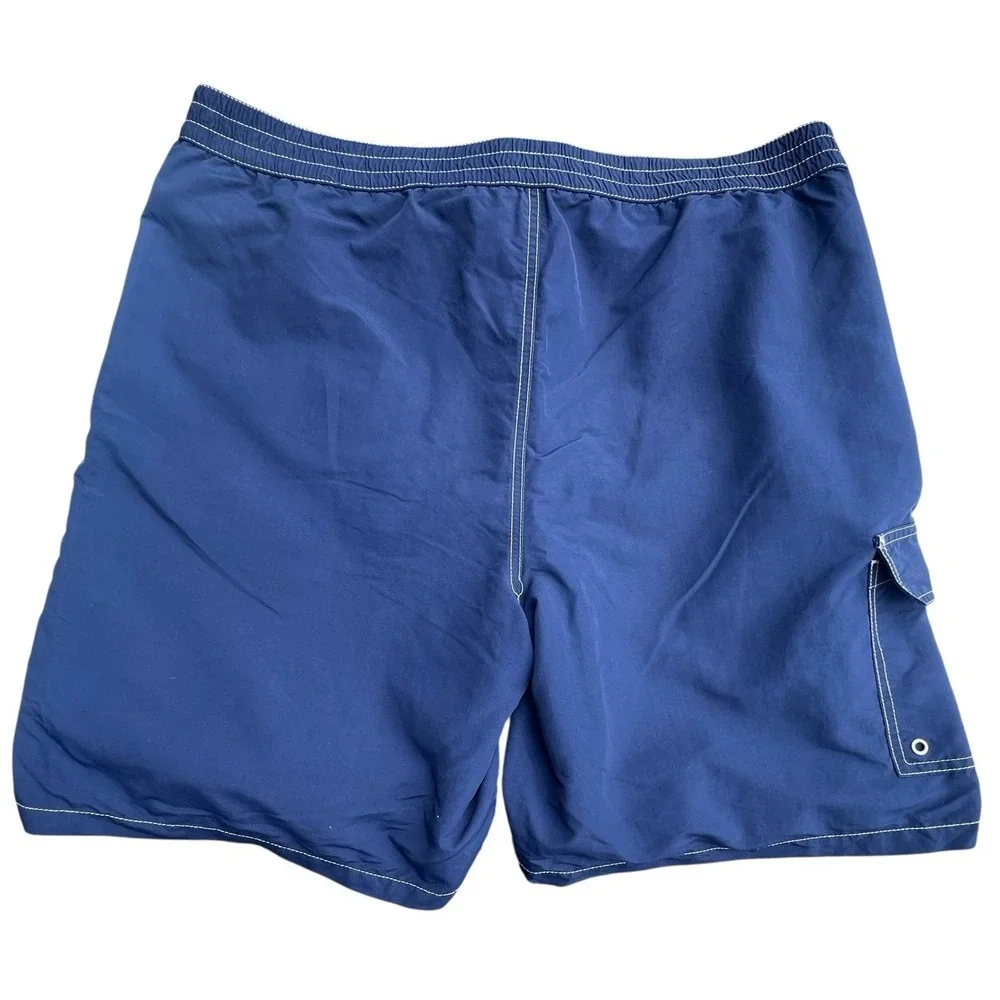 Vtg Polo Ralph Lauren Swim Trunks Shorts Mens Large Red Blue Nylon Lined Pocket
